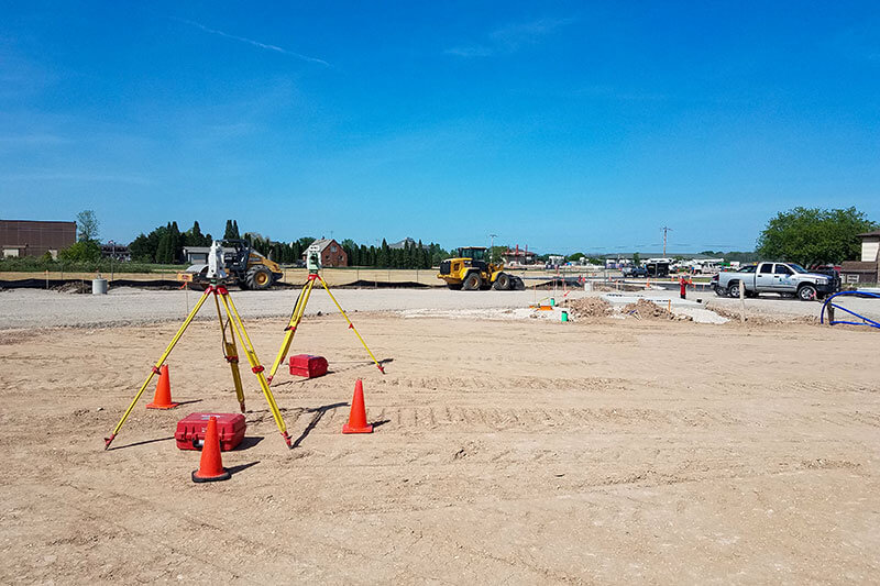 construction-staking-olive-garden-sheboygan-cedar-creek-civil-wisconsin Construction staking for Sheboygan Olive Garden by Cedar Creek Civil, Oostburg, Wisconsin